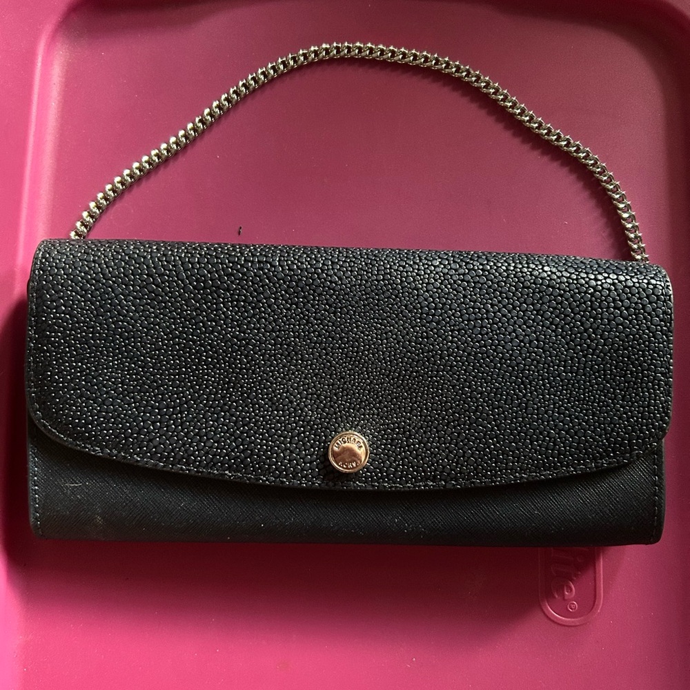 Michael Kors Black Textured Women Bag with Chain Strap NWT